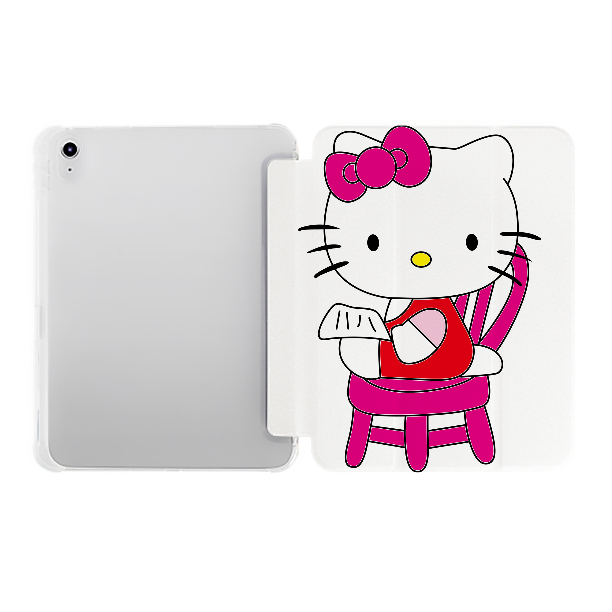 （画像用） Hello Kitty ハローキティ IPad ケース ペン収納付き 三つ折りスタンド PUレザー×シリコン 対応機種9.5/10.5/10.9インチ